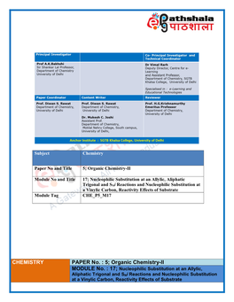 Organic Chemistry-II