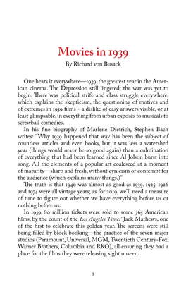 Movies in 1939 by Richard Von Busack