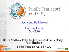 Evolution of Planning the Perth – Mandurah Railway System