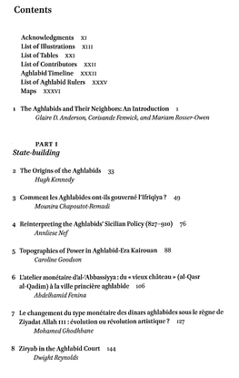 Contents Acknowledgments Xi List of Illustrations Xi 11 List of Tables Xxi