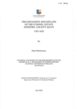 The Expansion and Decline of the O'donel Estate Newport