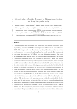 Microstructure of Calcite Deformed by High-Pressure Torsion