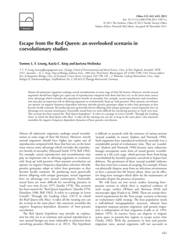 Escape from the Red Queen: an Overlooked Scenario in Coevolutionary Studies