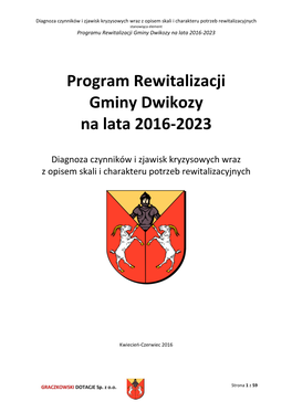 Program Rewitalizacji Gminy Dwikozy Na Lata 2016-2023