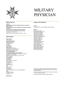 Military Physician Program Council Members