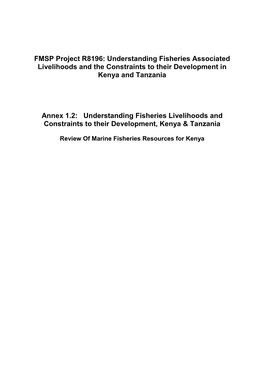 Review of Marine Fisheries Resources for Kenya