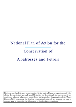 National Plan of Action for the Conservation of Albatrosses and Petrels / Tatiana Neves…[Et Al.]