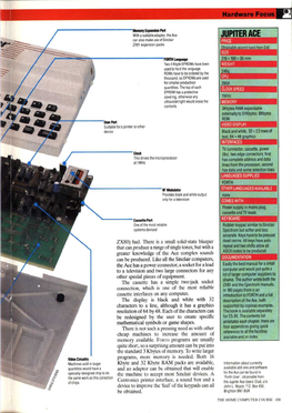 JUPITER ACE Car Also Make Use of Sinclair ZX81 Expansion Packs L 7 Btainable Seconi-Hanj from £40