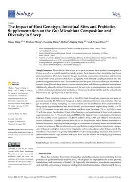 The Impact of Host Genotype, Intestinal Sites and Probiotics Supplementation on the Gut Microbiota Composition and Diversity in Sheep