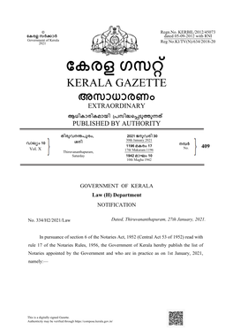 List of Notaries Appointed by the Government and Who Are in Practice As on 1St January, 2021, Namely:—