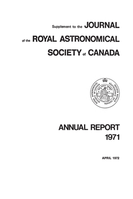 RASC Annual Report 1971