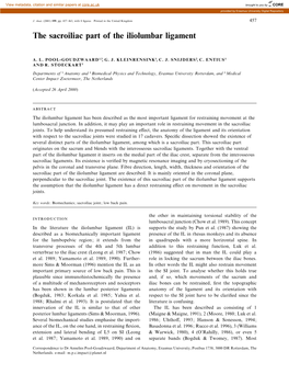 The Sacroiliac Part of the Iliolumbar Ligament