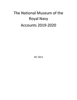 The National Museum of the Royal Navy Accounts 2019 to 2020