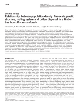 Relationships Between Population Density, Fine-Scale Genetic Structure