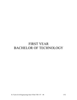 First Year Bachelor of Technology