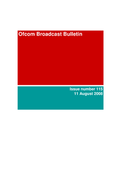 Broadcast Bulletin Issue Number
