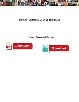 Electron Donating Groups Examples