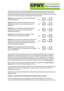 This Response to the Consultation on Calderdale Metropolitan Borough