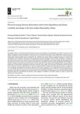 Environmental & Socio-Economic Studies