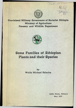 Some Families of Ethiopian Plants and Their Species