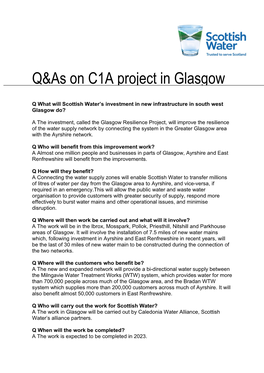 Q&As on C1A Project in Glasgow