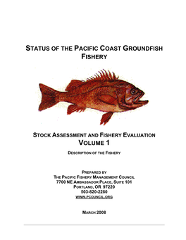 Status of the Pacific Coast Groundfish Fishery