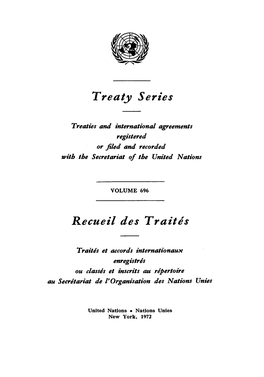 Treaty Series Recueil Des Traitds