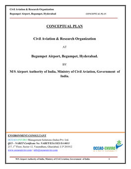 CONCEPTUAL PLAN Civil Aviation & Research Organization Begumpet