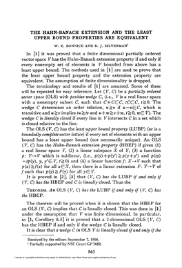 UPPER BOUND PROPERTIES ARE EQUIVALENT Theorem. an OLS (V, C) Has the LUBP If and Only If (V, C) Has the HBEP