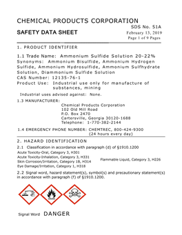 Ammonium Sulfide Solution