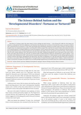 The Science Behind Autism and the ‘Developmental Disorders’: Tortuous Or Tortured?