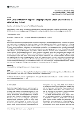 Port Cities Within Port Regions: Shaping Complex Urban Environments in Gdańsk Bay, Poland