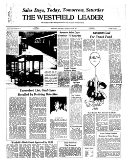 THE WESTFIELD LEADER the Leading and Most Widely Circulated Weekly Newspaper in Union County