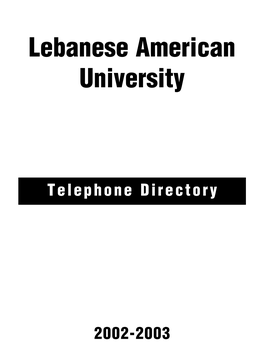 LAU Telephone Directory 2002-2003