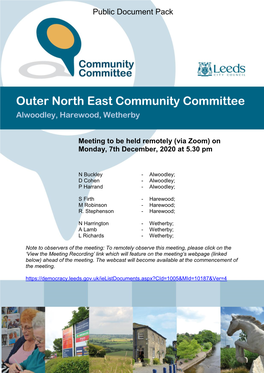 Outer North East Community Committee Alwoodley, Harewood, Wetherby