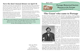 'The Count' Who Came to Portage