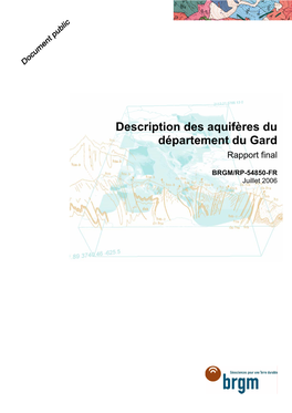 Description Des Aquifères Du Département Du Gard Rapport Final