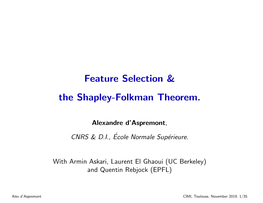 Feature Selection & the Shapley-Folkman Theorem