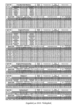 Dodatok Za 28.01. ^Etvrtok