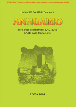 UPS Annuario Per L'anno Accademico 2012-2013 LXXIII Dalla Fondazione