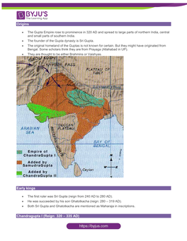 Origins Early Kings Chandragupta I (Reign: 320 – 335