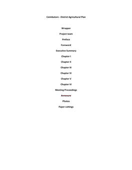 Coimbatore - District Agricultural Plan