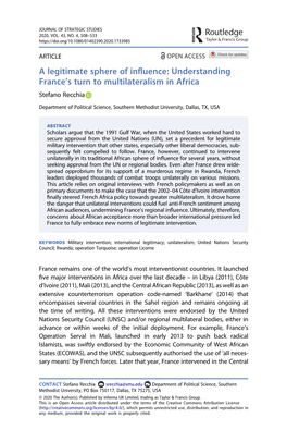 Understanding France's Turn to Multilateralism in Africa