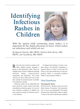 Infectious Rashesrashes Inin Childrenchildren