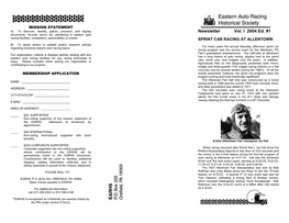 Newsletter Vol. I 2004 Ed. #1 Documents, Records, Items, Etc