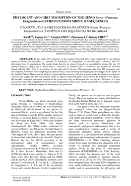 Poaceae: Eragrostideae): EVIDENCE from NRDNA ITS SEQUENCES