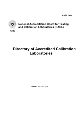 Directory of Accredited Calibration Laboratories