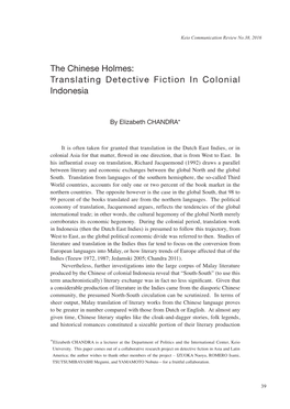 Translating Detective Fiction in Colonial Indonesia