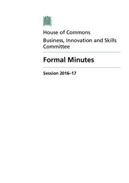 Formal Minutes 2016–17 1