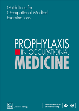 Guidelines for Occupational Medical Examinations